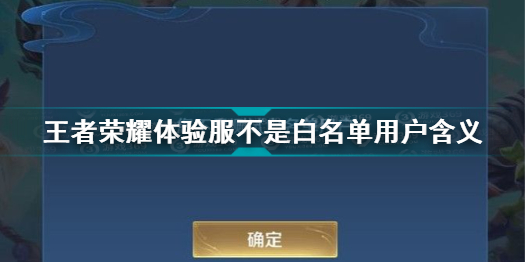 王者荣耀体验服不是白名单用户什么意思 不是白名单用户介绍