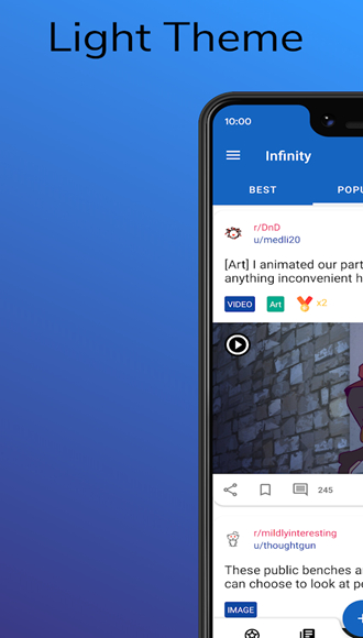 infinity for reddit